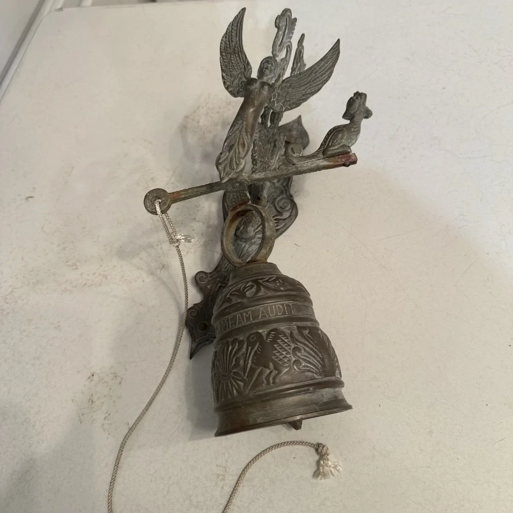 Vintage‎ Brass Church Wall Bell For Sanctuary & Sacristy Made In Tiawan